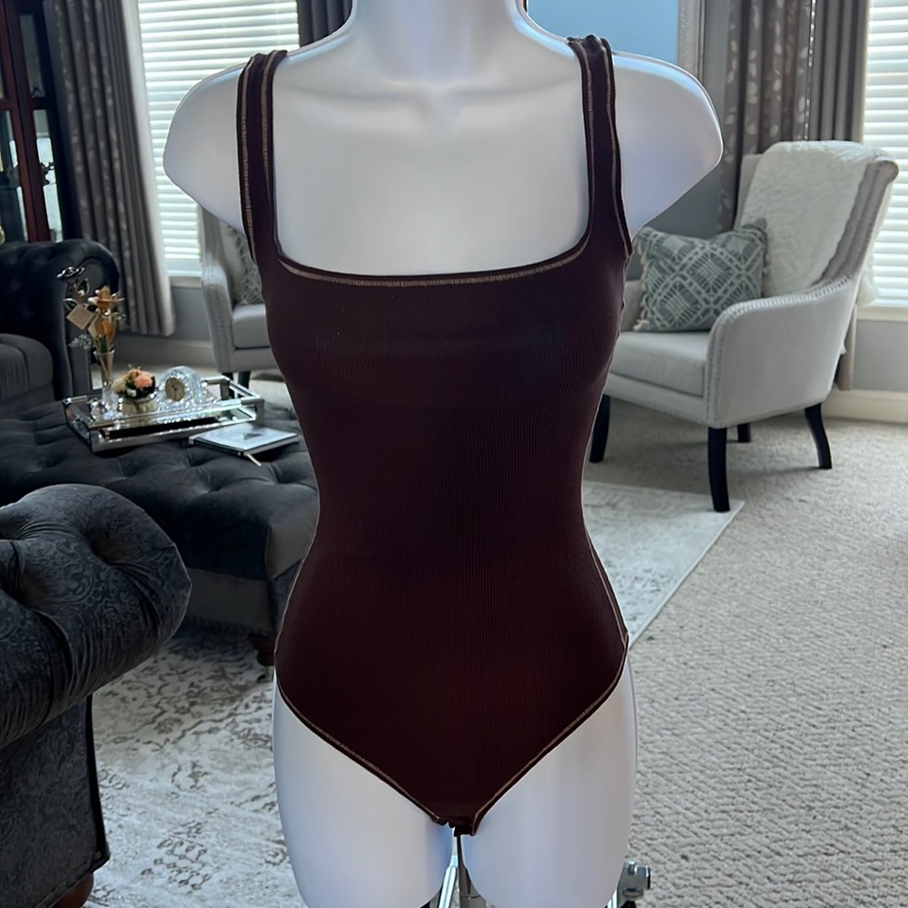 Skims ribbed cotton bodysuit - Picture 1 of 9